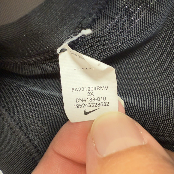 Nike Racerback Wireless Sports Bra Womens 2X Black DN4188-010 - Picture 5 of 6